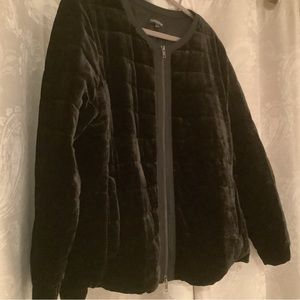 Eileen Fisher Silk Black Velvet Bomber Jacket, barely worn.